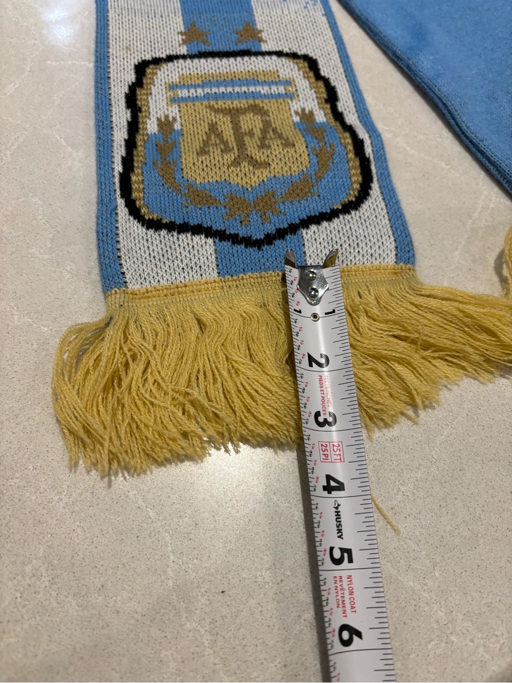 Adidas Argentina AFA Soccer Fan Scarf Fringe Light Blue White Gold 2 Star FIFA - Picture 5 of 11